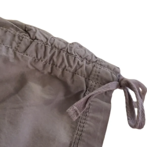 Avenue High Waist Elastic Waistband Drawstring Cinch Legs Gray Cropped Capris 16 - Picture 10 of 16